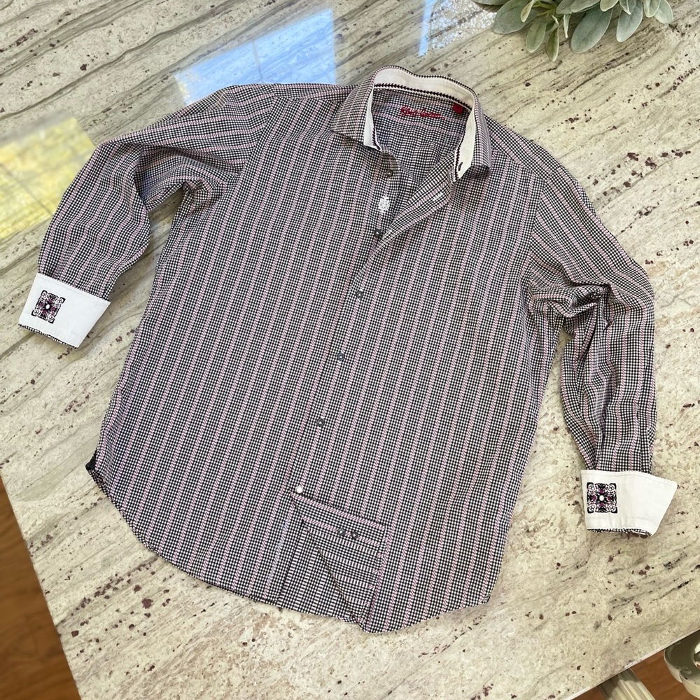 Robert Graham mens dress shirt size Med.